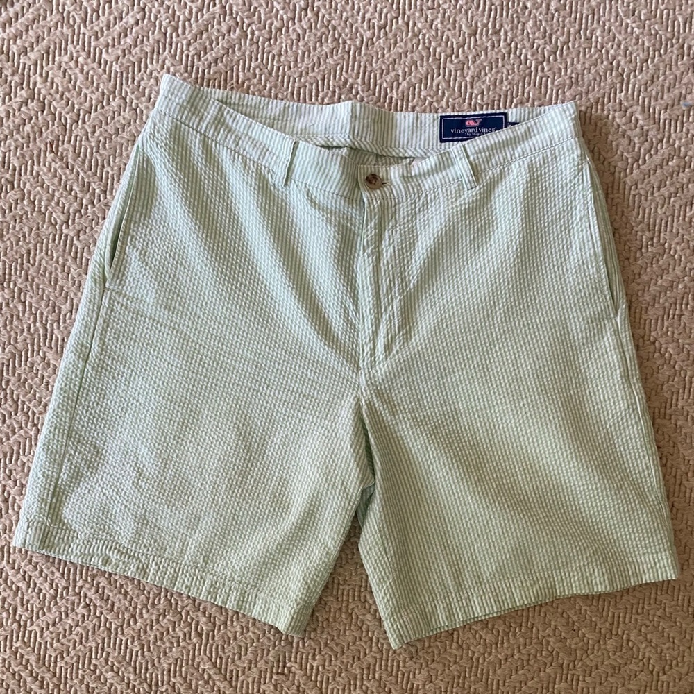 Vineyard Vines Mint Seersucker Club Shorts - 34